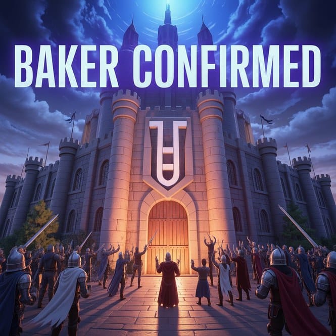 Square Enix as Tezos baker — Final Fantasy-style castle with Tezos logo